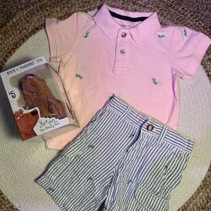 Baby Gap Short,top, and toy bundle